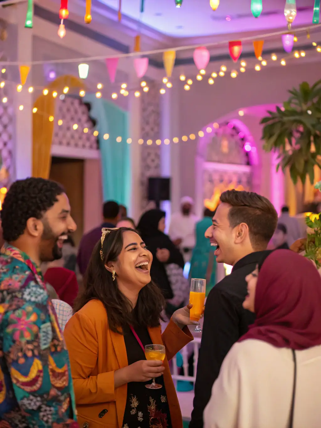 A captivating image of a themed dance night, with participants dressed in costumes and enjoying a lively atmosphere with music and dance.